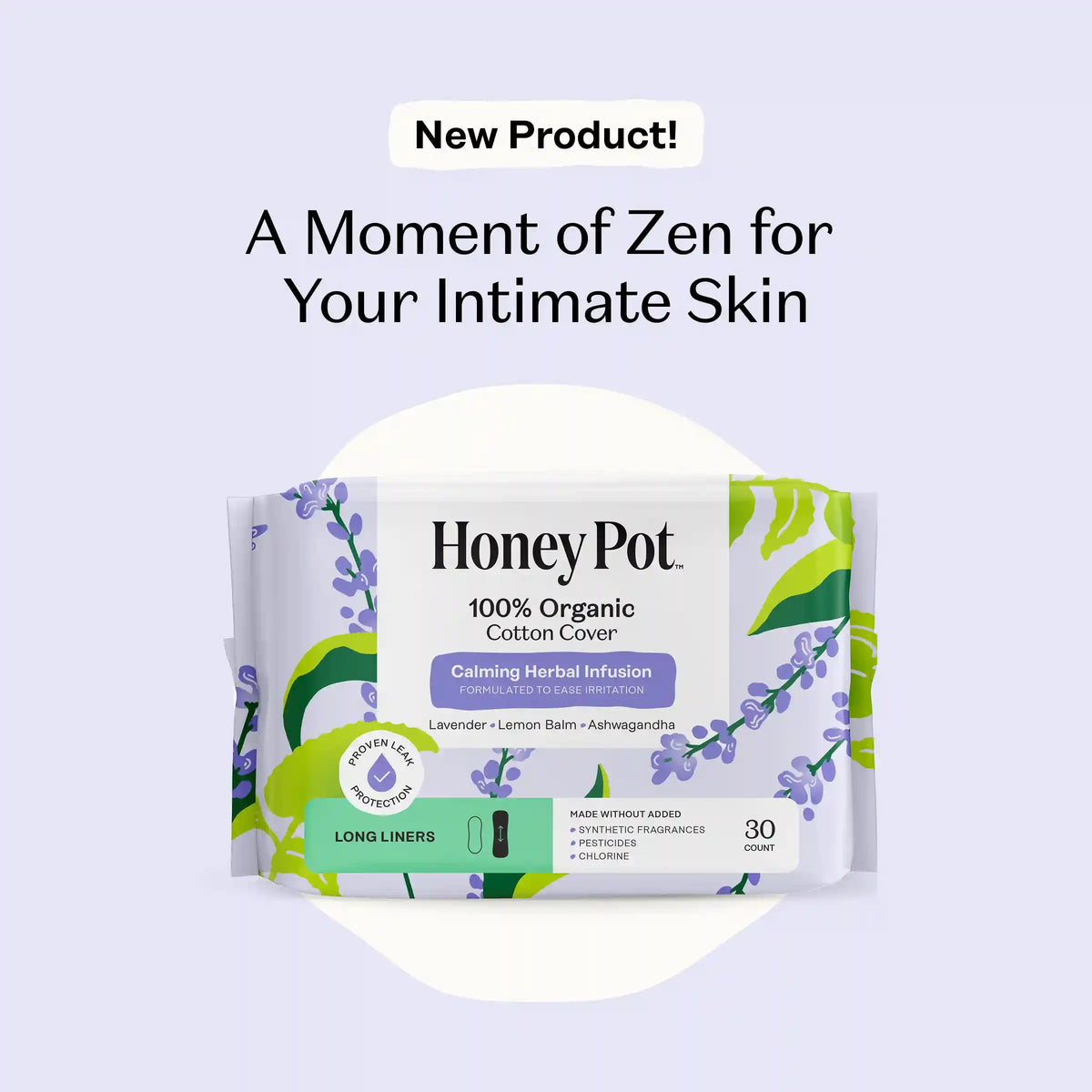 Organic Cotton Cover Calming Herbal Infusion Long Liners